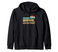 When All Else Fails Ham Radio Works Retro Vintage Zip Hoodie