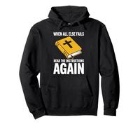When All Else Fails Read The Instructions Again Christian Pullover Hoodie