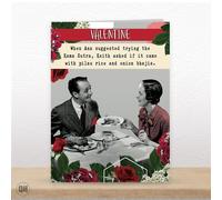 When Ann Suggested Trying The Kama Sutra, Keith Asked If It Came With Pilau Rice And Onion Bhajis - Funny Retro Valentine's Card