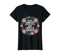 When Cancer Came God Showed Up Even Bigger - Value Graphic T-Shirt, Women, Black, L
