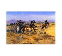 When Cowboys Get in Trouble Charles M Russell Canvas Art Poster And Wall Art Picture Print Modern Family Bedroom Decor Unframe 16x24inch(40x60cm)