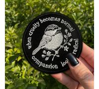 When Cruelty Becomes Normal Patch 3 Inches Floral Bird Human Rights, Social Justice, Iron On/Sew On Embroidery Fabric Applique Patches for Backpack Vest Dog Harness, Morale Military Gifts for Mom Dad