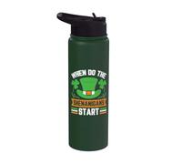 When do the Shenanigans Start - St Patricks Day Irish Stainless Steel Insulated Water Bottle