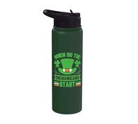 When do the Shenanigans Start - St Patricks Day Irish Stainless Steel Insulated Water Bottle