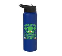 When do the Shenanigans Start - St Patricks Day Irish Stainless Steel Insulated Water Bottle