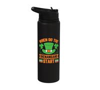 When do The Shenanigans Start - St Patricks Day Irish Stainless Steel Insulated Water Bottle
