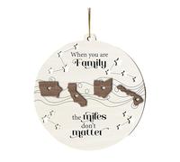 When Family The Miles Don't Matter Apart Far Distance Siblings Sisters State Map 2 Layered Wooden Ornament Christmas Pendant Decorations Doorway Outdoor (C, 8cm)