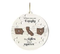When Family The Miles Don't Matter Apart Far Distance Siblings Sisters State Map 2 Layered Wooden Ornament Christmas Pendant Decorations Doorway Outdoor (B, 8cm)