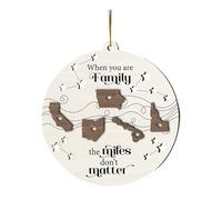 When Family The Miles Don't Matter Apart Far Distance Siblings Sisters State Map 2 Layered Wooden Ornament Christmas Pendant Decorations Doorway Outdoor (D, 8cm)