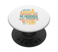 When God Created Me Funny Sayings PopSockets Adhesive PopGrip