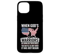 When God is Warriors Go Down On Their Knees Jesus US Flag Case for iPhone 15 Plus