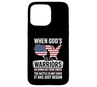 When God is Warriors Go Down On Their Knees Jesus US Flag Case for iPhone 15 Pro Max
