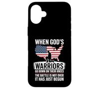 When God is Warriors Go Down On Their Knees Jesus US Flag Case for iPhone 16 Plus