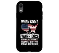 When God is Warriors Go Down On Their Knees Jesus US Flag Case for iPhone XR