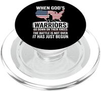 When God is Warriors Go Down On Their Knees Jesus US Flag PopSockets PopGrip for MagSafe