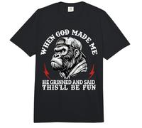 When God Made Me He Grinned and Said This'll Be Fun Monkey Comfort Colors Adult Heavyweight T-Shirt