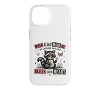 When God Made Me He Laughed Raccoon Design Case for iPhone 14