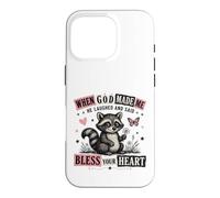 When God Made Me He Laughed Raccoon Design Case for iPhone 16 Pro