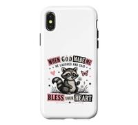 When God Made Me He Laughed Raccoon Design Case for iPhone X/XS