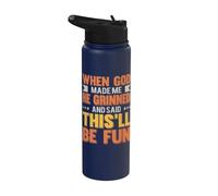 When God Made Me He Said This'll Be Fun Funny Sarcastic Stainless Steel Insulated Water Bottle