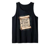 When God Wrote My Story Humor Quote Tank Top