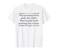 When Governments Fear THE People There is Liberty Quote Value Graphic T-Shirt, Men, White, XL