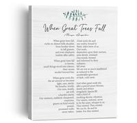 When Great Trees Fall Poem Canvas Painting Framed Wall Art Decor for Living Room Bedroom, Poem Canvas Poster Print Decorative Gift