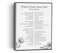When Great Trees Fall Poem Quote Canvas Wall Art Print Home Decor Sympathy Memorial Poster(Unframed,08x12inch(20x30cm))