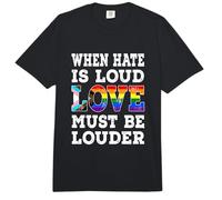 When Hate is Loud Love Must Be Louder - Progress Pride Flag Comfort Colors Adult Heavyweight T-Shirt