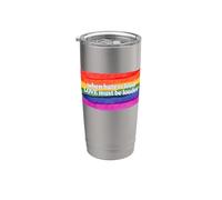 When Hate is Loud Love Must Be Louder Rainbow LGBTBQ Pride Stainless Steel Insulated Tumbler