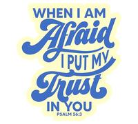 When I Am Afraid I Put My Trust In You Morale Patch Christian Quote Religious Bible Embroidered Hook and Loop Patch for Military Style Gear 3 Inches for Backpack Vest Hat Dog Harness Gifts for Mom Dad