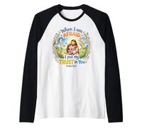 When I am Afraid I Put My Trust in You Psalm 56:3 for Kids Raglan Baseball Tee