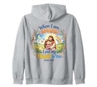 When I am Afraid I put my Trust in You Psalm 56:3 for Kids Zip Hoodie