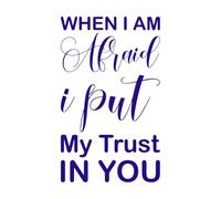 When i am Afraid Put My Trust in You Wall Decals Paster Paper 57.6x96cm Art Mural Painting DarkBlue