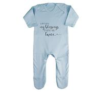 When I Count My Blessings I Count You Twice Religious Faith Quote [FHSVG] Baby Romper Jumpsuit with feet, 0-3 Months, Pastel Blue
