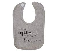 When I Count My Blessings I Count You Twice Religious Faith Quote [FHSVG] Cotton Baby bib - Grey