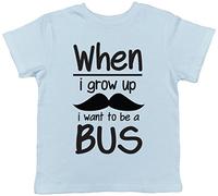 When I Grow Up I Want to be a Bus Childrens Kids Short Sleeve T-Shirt Light Blue