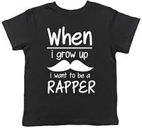 When I Grow Up I Want to be a Rapper Childrens Kids Short Sleeve T-Shirt Black