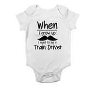 When I Grow Up I Want to be a Train Driver Cute Boys and Girls Baby Vest Bodysuit
