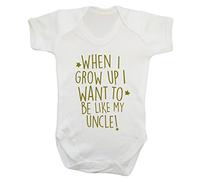 When I Grow up I Want to be Like My Uncle Baby Vest Bodysuit Babygrow Gold
