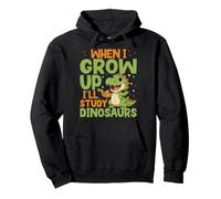 When I Grow Up I'll Study Dinosaurs Funny Dino Lover Kids Pullover Hoodie