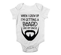 When I Grow Up I'm Getting A Beard Like Uncle Boys Baby Vest Bodysuit White