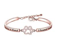 When I Needed A Hand I Found Your Paw Crystal Paw Print Charm Bar Bracelet Gift for Dog Mom