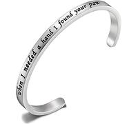 When I Needed A Hand I Found Your Paw Cuff Bangle Bracelet Gift for Dog Lovers,Gift for Her (When I Needed)