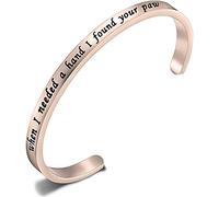 When I Needed A Hand I Found Your Paw Cuff Bangle Bracelet Gift for Dog Lovers,Gift for Her (When I Needed-RG)