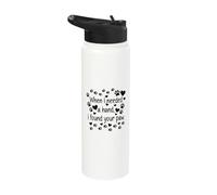 When I Needed a Hand I Found Your Paw Cute Dog Memory Stainless Steel Insulated Water Bottle