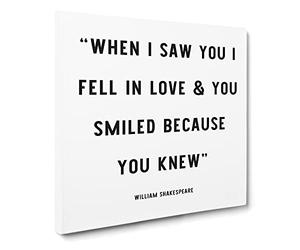 When I Saw You Modern Typography Quote Canvas Print | Gallery Wrapped 30mm Frame Wall Art | 20x20 inches | Ready to Hang | Modern Typography Picture | Living Room Bedroom Lounge Office
