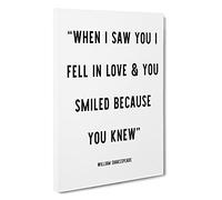 When I Saw You Typography Canvas Print | Gallery Wrapped 30mm Frame Wall Art | 30x20 inches | Ready to Hang | Modern Typography Picture | Living Room Bedroom Lounge Office