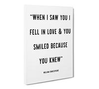 When I Saw You Typography Quote Canvas Print | Gallery Wrapped 30mm Frame Wall Art | 24x16 inches | Ready to Hang | Modern Typography Picture | Living Room Bedroom Lounge Office