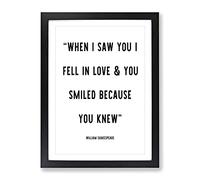 When I Saw You Typography Quote Framed Print | A3 Black Framed Wall Art | Ready to Hang | Modern Positive Affirmations Picture | Living Room Bedroom Lounge Office